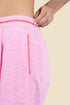 Embroidered wide leg pants in cotton with pockets